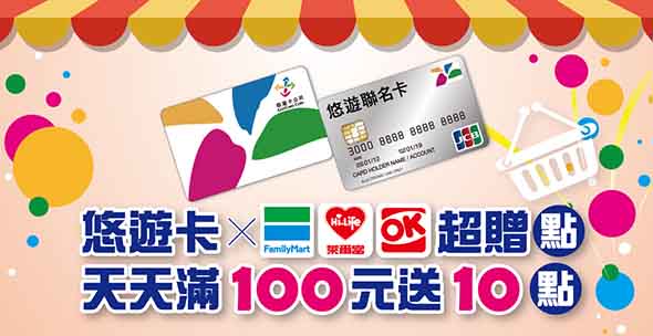 悠遊卡/悠遊聯名卡卡友消費優惠-三大超商贈點活動